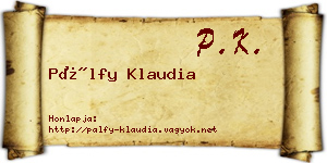 Pálfy Klaudia névjegykártya